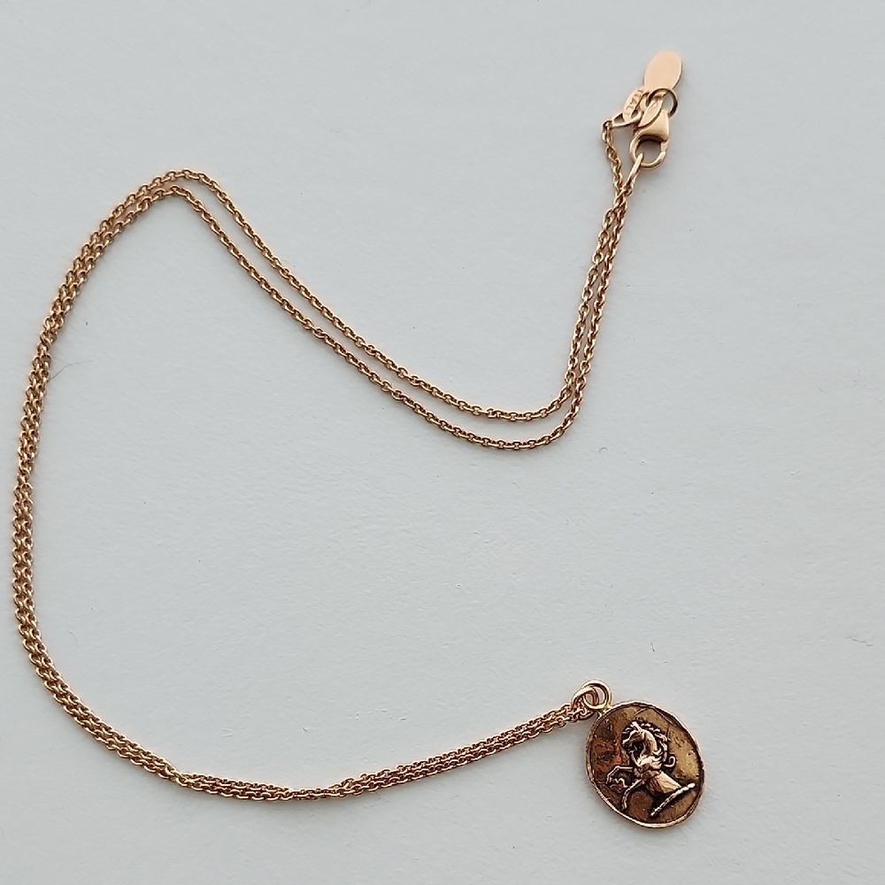 Pyrrha 14 K Rose Gold Pendant And Chain